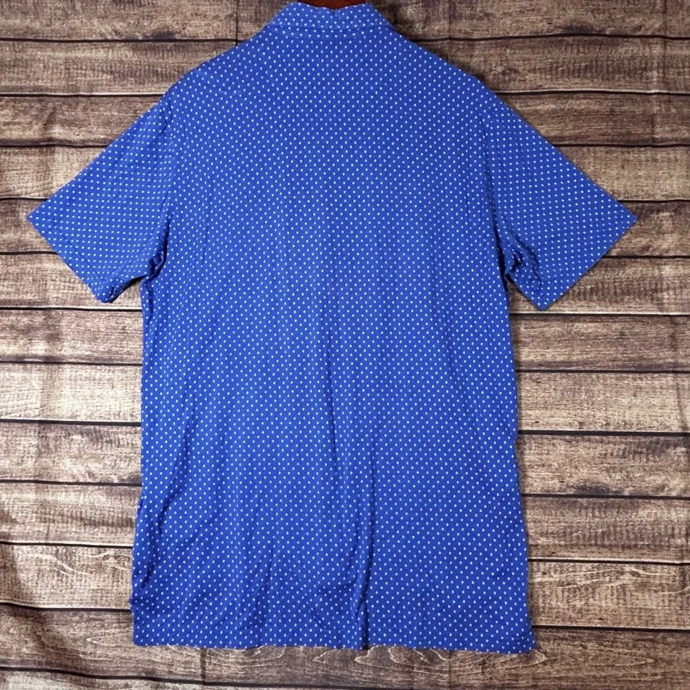 Polo Golf Ralph Lauren Blue Geometric All Over Print Cotton Polo Shirt Mens L